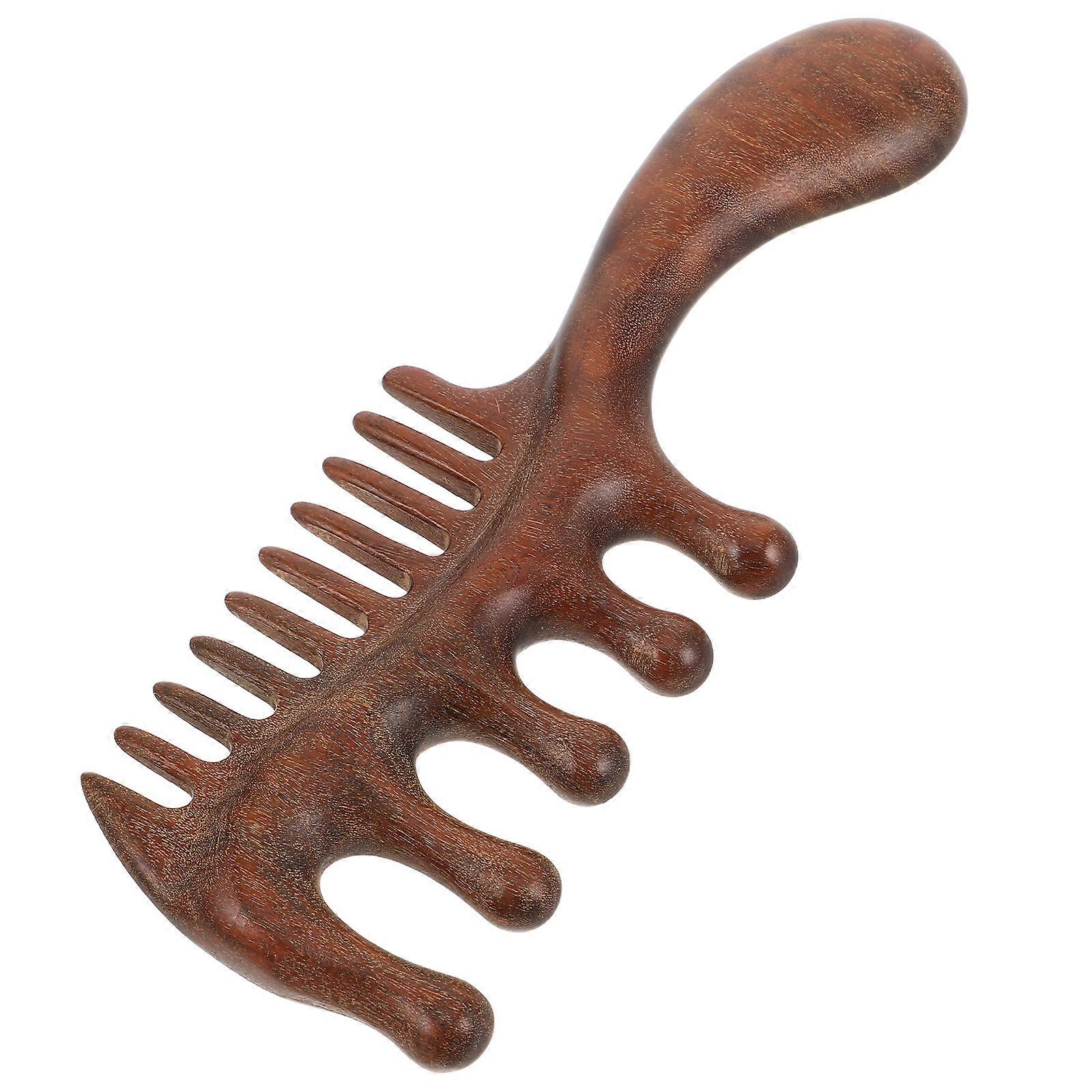Solid Wood Scalp Massage Comb for Detangling & Relaxation – Ergonomic Head Massager for Headache Relief & Scalp Discomfort, Made from Sandalwood