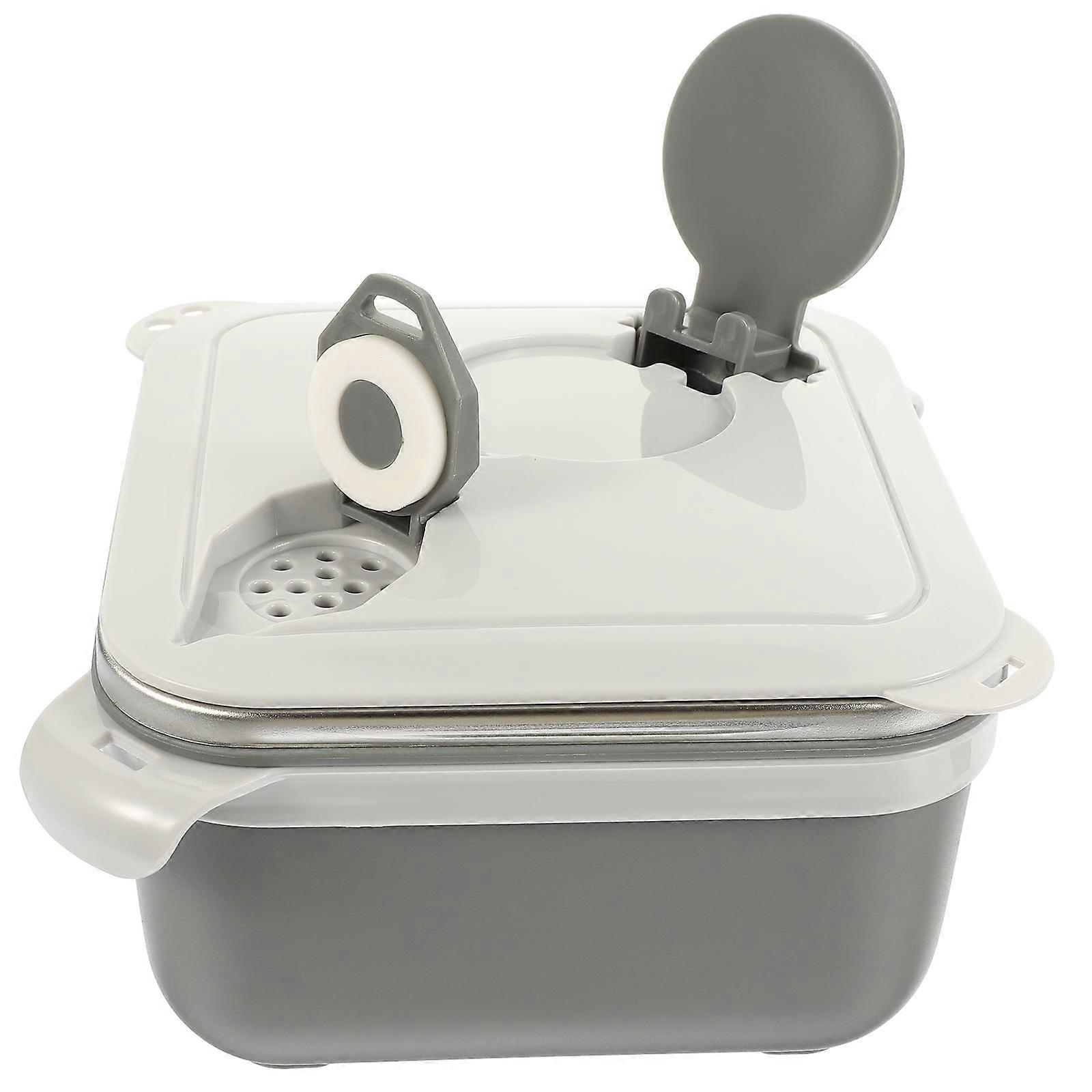 Serving Bowl With Lid Noodle Bowl Office Use Stainless Steel Large Capacity 1Set