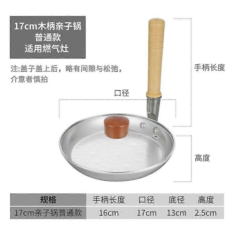 1 Set Japanese Pan with Lid: Nonstick Skillet with Vertical Handle - Mini Frying Pan for Oyakodon - Japanese Cookware for Kitchen and Restaurant