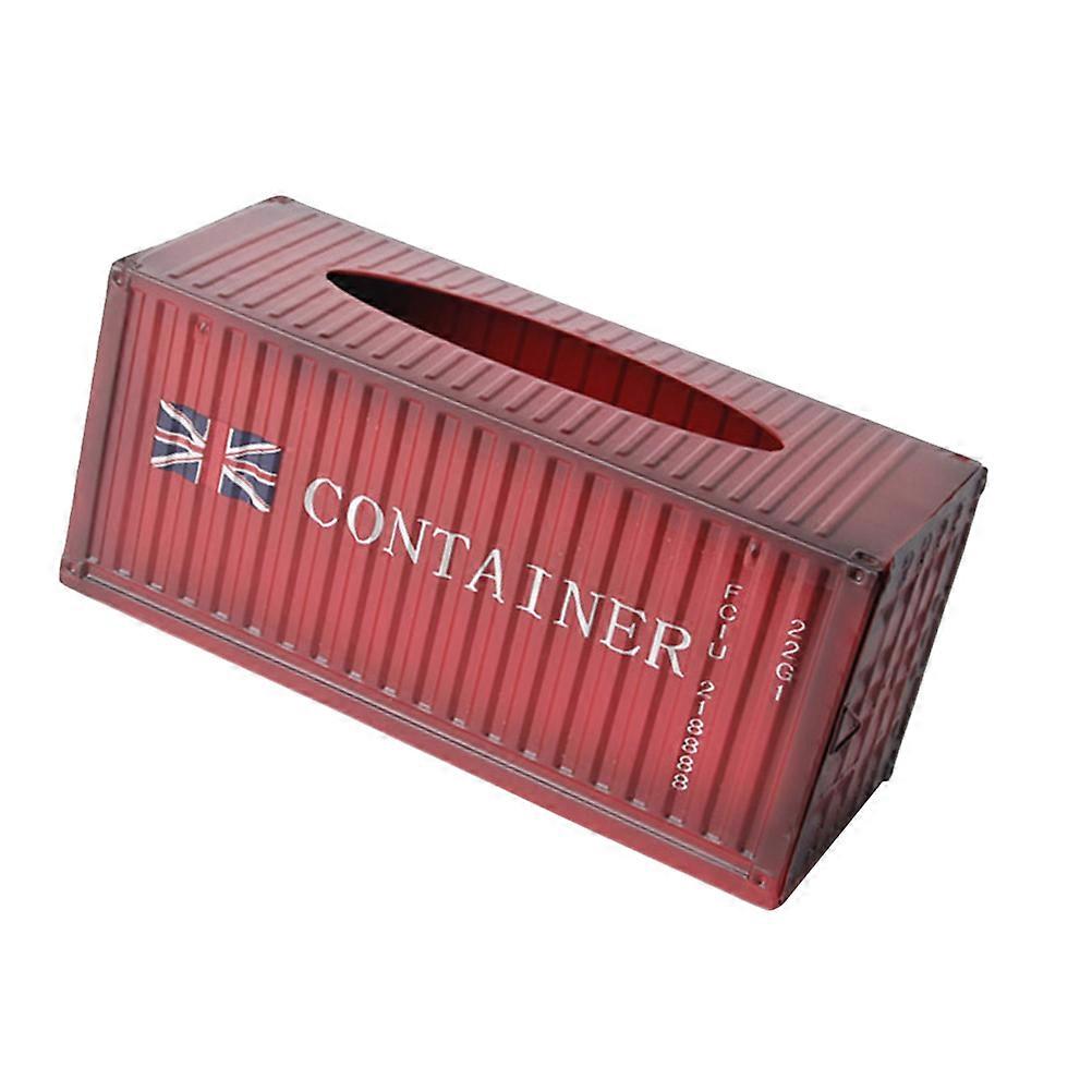 Red Iron Tissue Box for Holding Tissue Easy to Clean and Refill Keeps Desktop Organized 4.5 x 3.2 x 5.1 inches