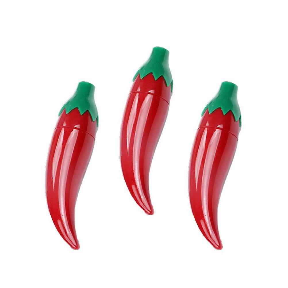 Chili Shaped Needle Storage Box for Crafts Made of Durable Plastic Red Color 3pcs Small Size