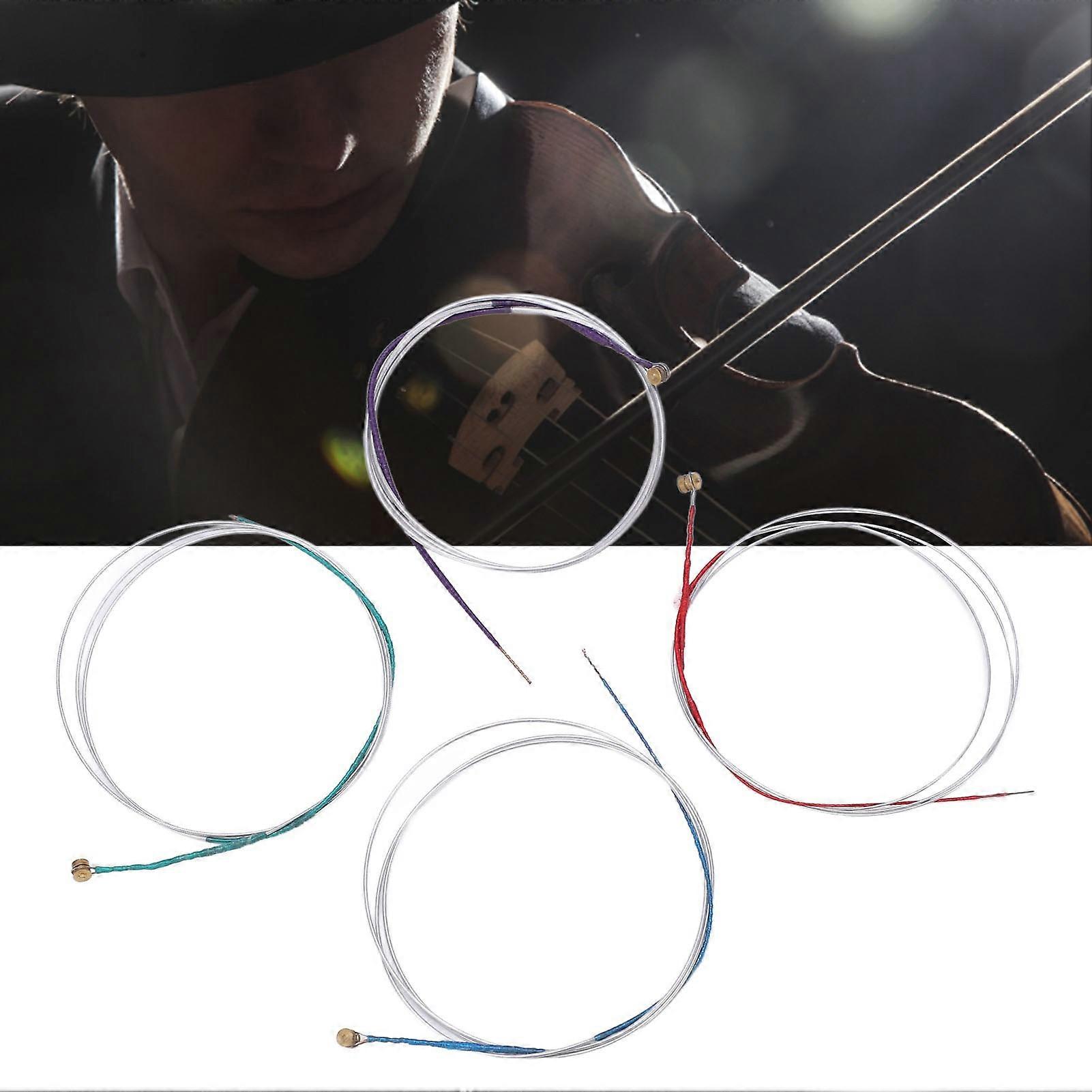 4 Pcs Viola Strings Set Replacement 4/4 Metal Viola Strings Musical Instrument Accessories 