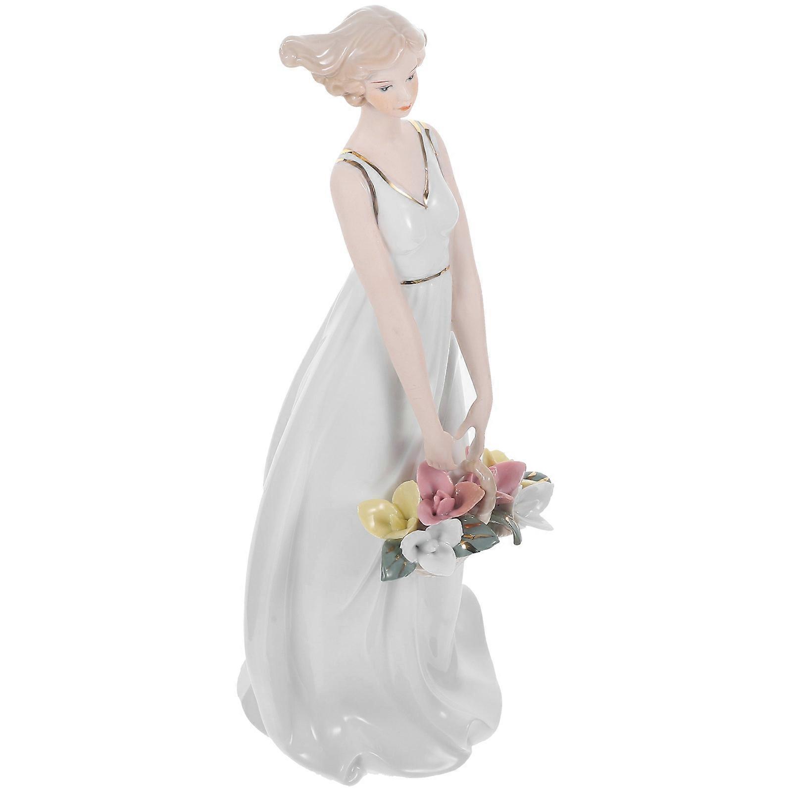 Decor Statue Accent Chic Appearance Decoration Office Desktop Decoration White 1Pack