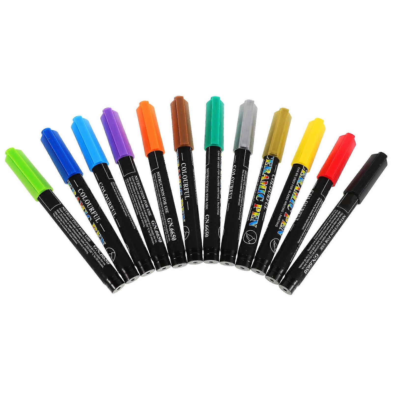 Soft Tip Paint Marker Pens Set of 12 Vibrant Colors for Tattoo Creative Projects Smooth Writing