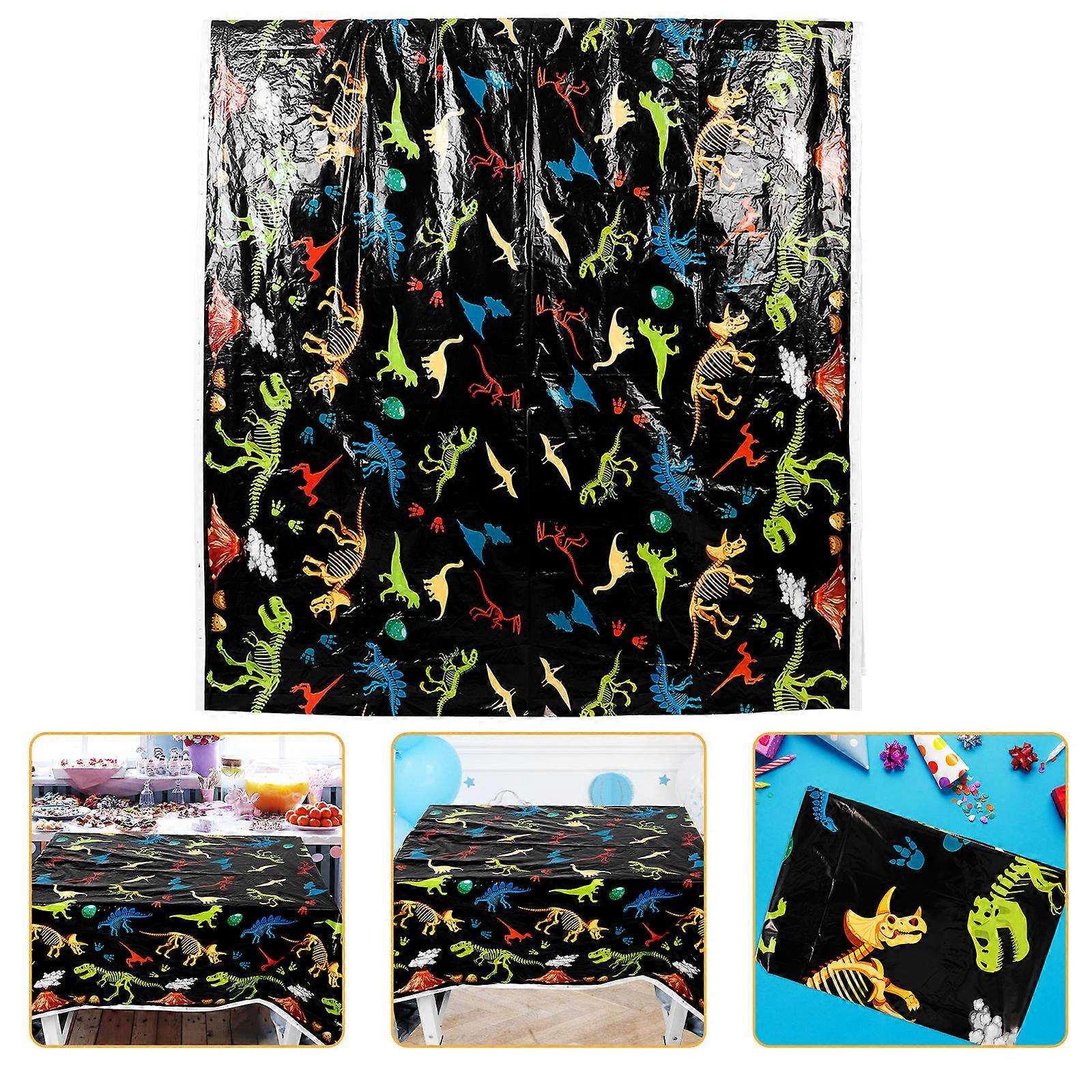 Disposable Plastic tablecloth for Party with Dinosaur Pattern 70 Inches by 100 Inches