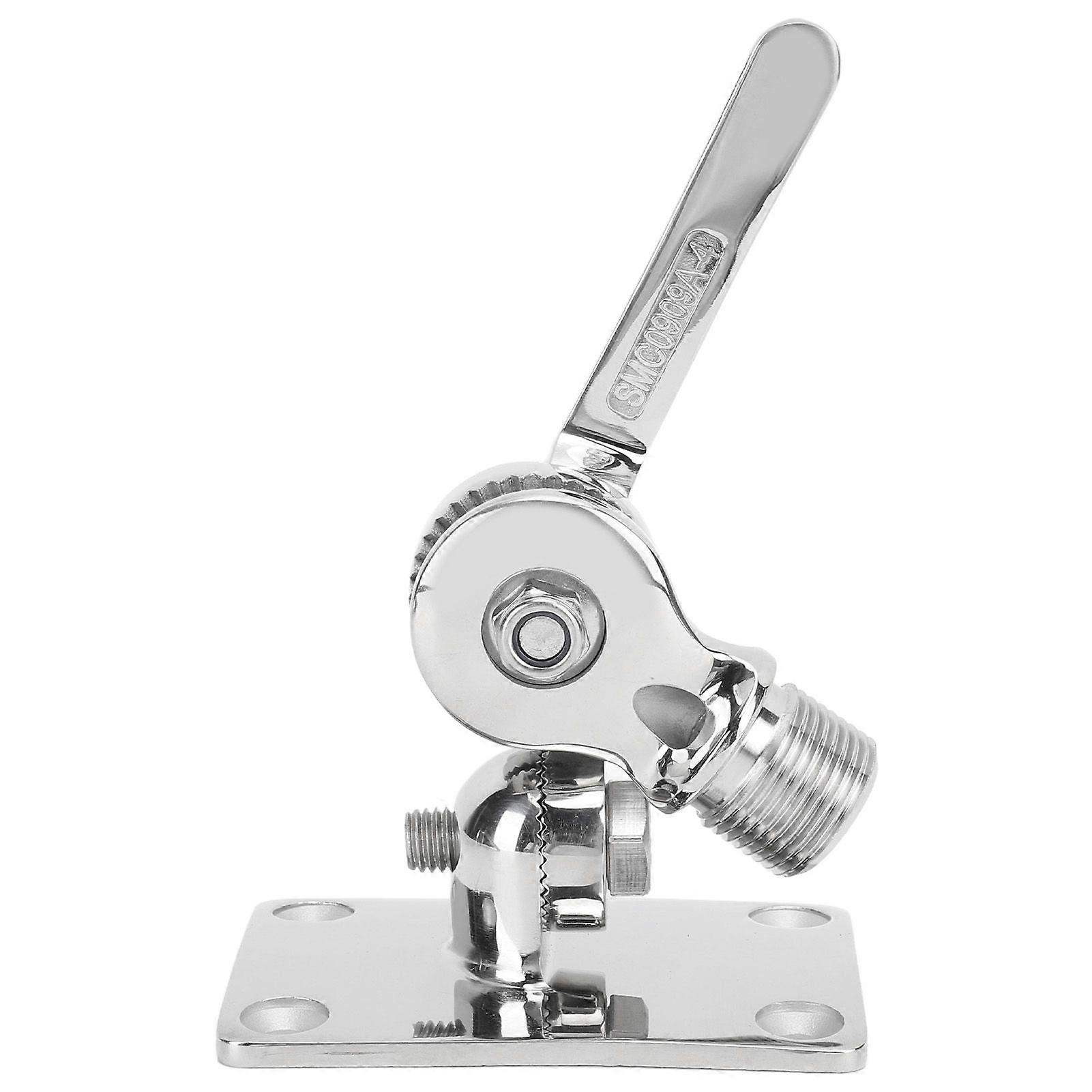 Adjustable VHF antenna base mount 93 x 64mm marine grade stainless steel