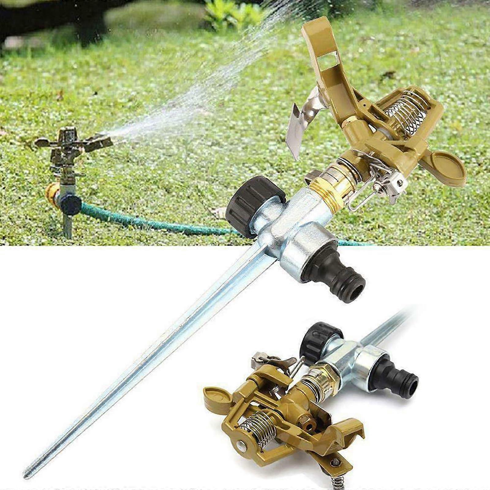 Set of 2 Impulse Lawn Sprinklers, Metal Circular Garden Sprinklers for Efficient Watering, Adjustable Spray Coverage
