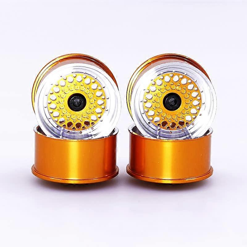 Mini 4WD Lightweight Wheels with Medium Diameter Compatible with Tamiya MINI 4WD L022 (Yellow)