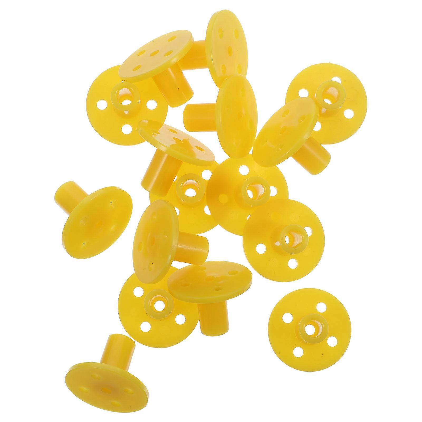 Yellow Plastic Pipe Connector for Kids DIY Projects with 5 Holes for Reliable Support and Creative