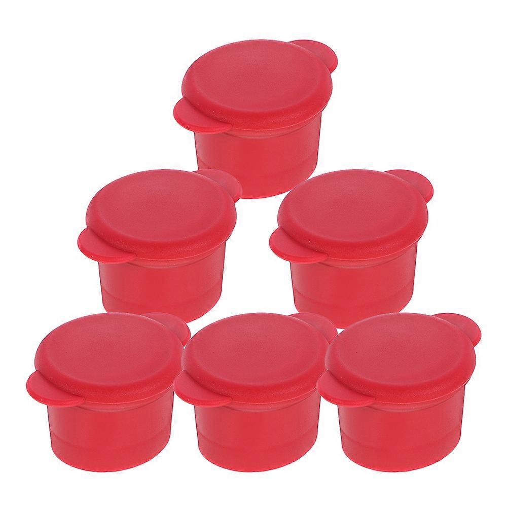 6pcs Silicone Stoppers Caps for Red Sealing in Colored Designs