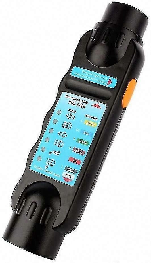 7 Pin Trailer Tester Tool, 7pin 12V Tow Trailer Strip Plug Socket Connection Tester Diagnostic Tester Black