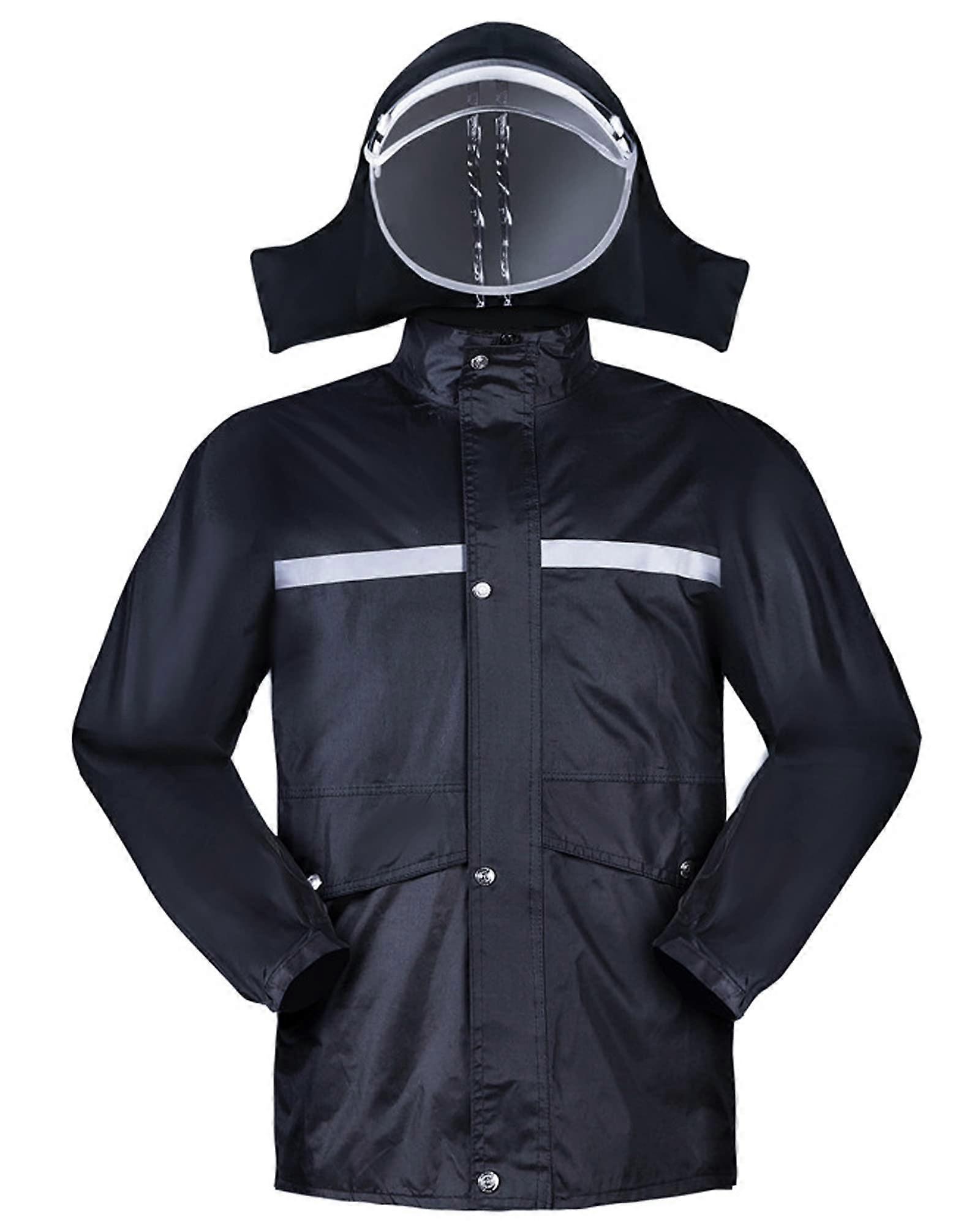 Motorcycle Rain Suit Waterproof Set for Men & Women, High Visibility XXL Jacket & Trousers Combi, Durable Material