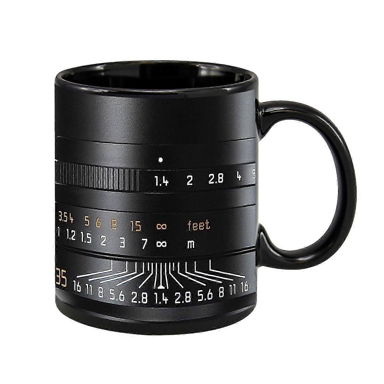 Unique Photography Gift for Dad - 11oz Ceramic Camera Lens Coffee Mug