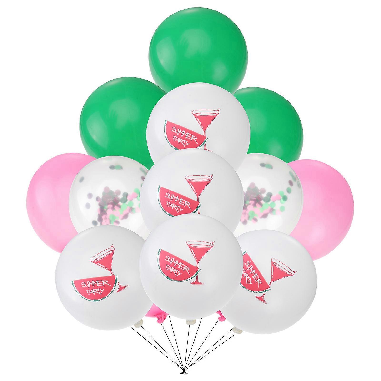 Hawaii Party Latex Balloons Set with Watermelon Pattern & Confetti Sequin Design for Festival, Banquet & Decoration Use