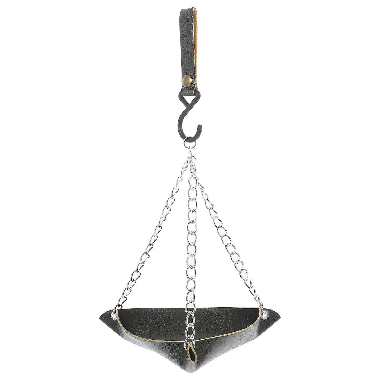 Durable Tray Design Hanging Bird Feed Organizer For Pet Birds And Bird Lovers In Green Color Suitable For Garden 1Set