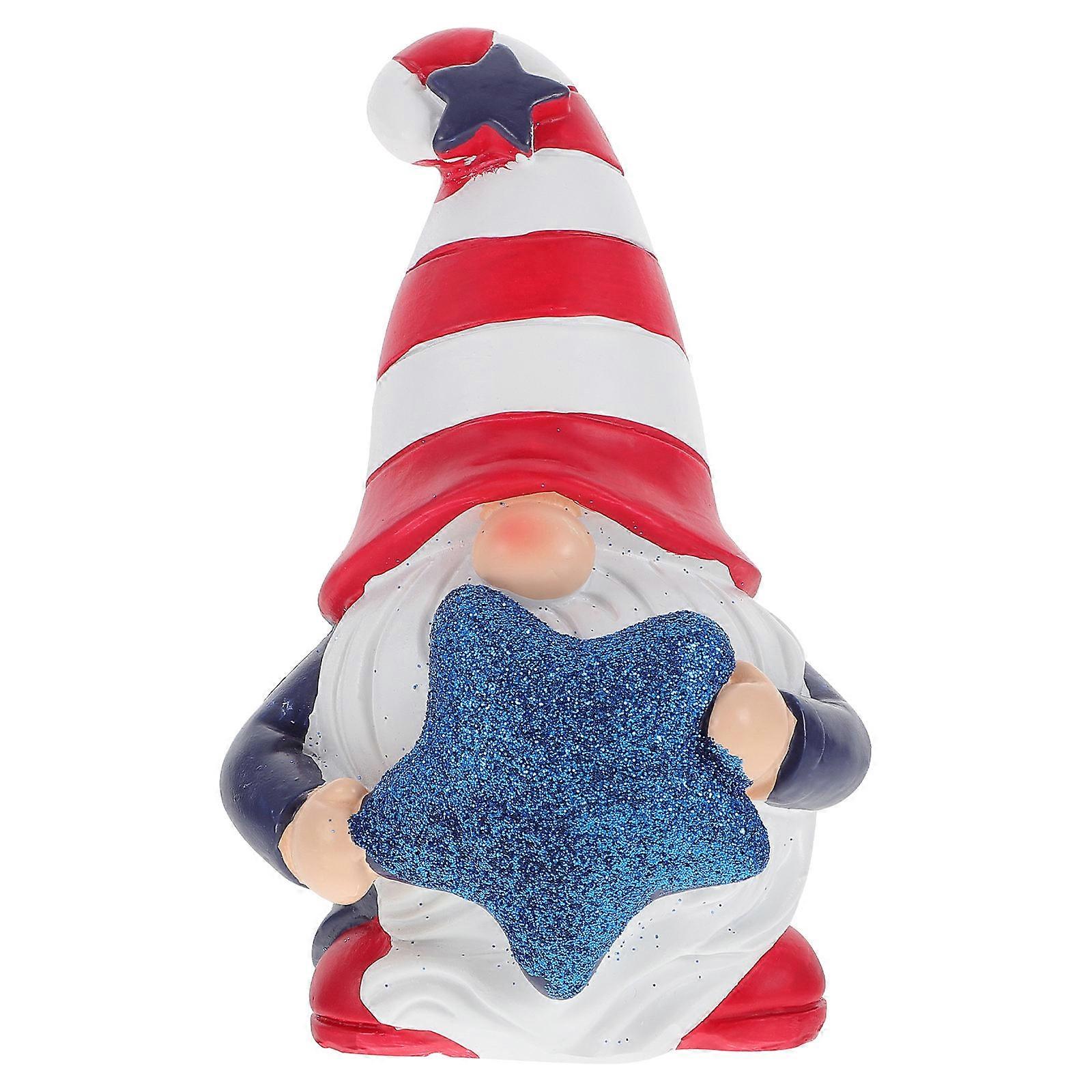 Patriotic Resin Gnome Decoration for July 4th, Funny Bright Ornament for Home, Party or Memorial Day – Perfect Table Centerpiece for Family