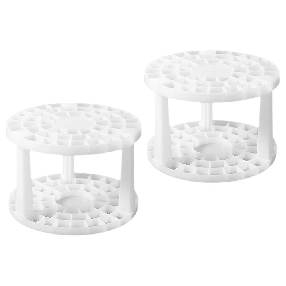 White Plastic Paint Brush Holder for Home Use and Sturdy Round Pen Stand 2 Pieces