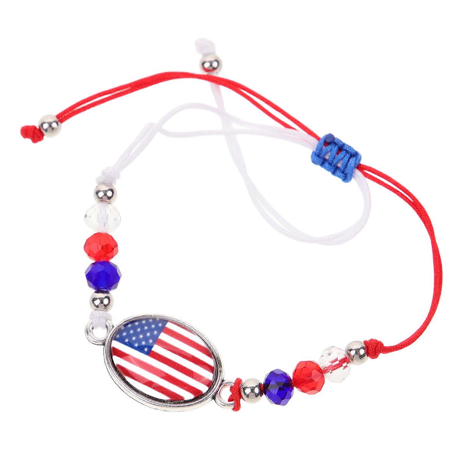 Adjustable America Style Woven Bracelet Made of Zinc Alloy and Rope Multi Color One Size Fits All