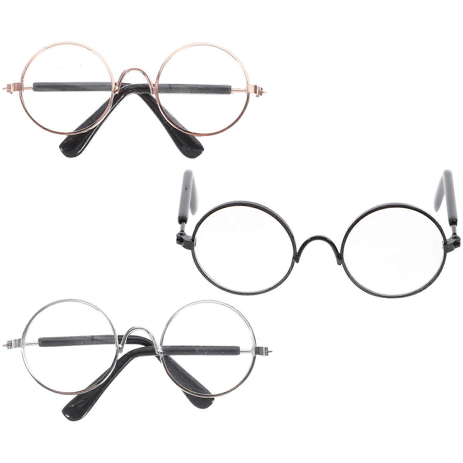 3Pcs Miniature Doll Eyeglasses Assorted Color Suitable For Doll Dressing Great Daughter Or Granddaughter