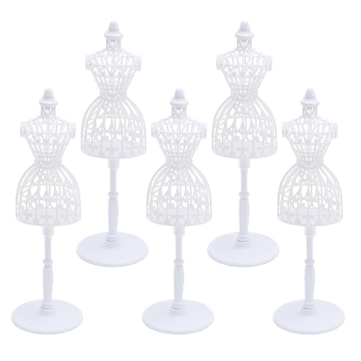 White Mini Mannequin for Displaying Clothes Made of Durable Plastic Great for Mini House Bedroom Decoration 5 Pieces