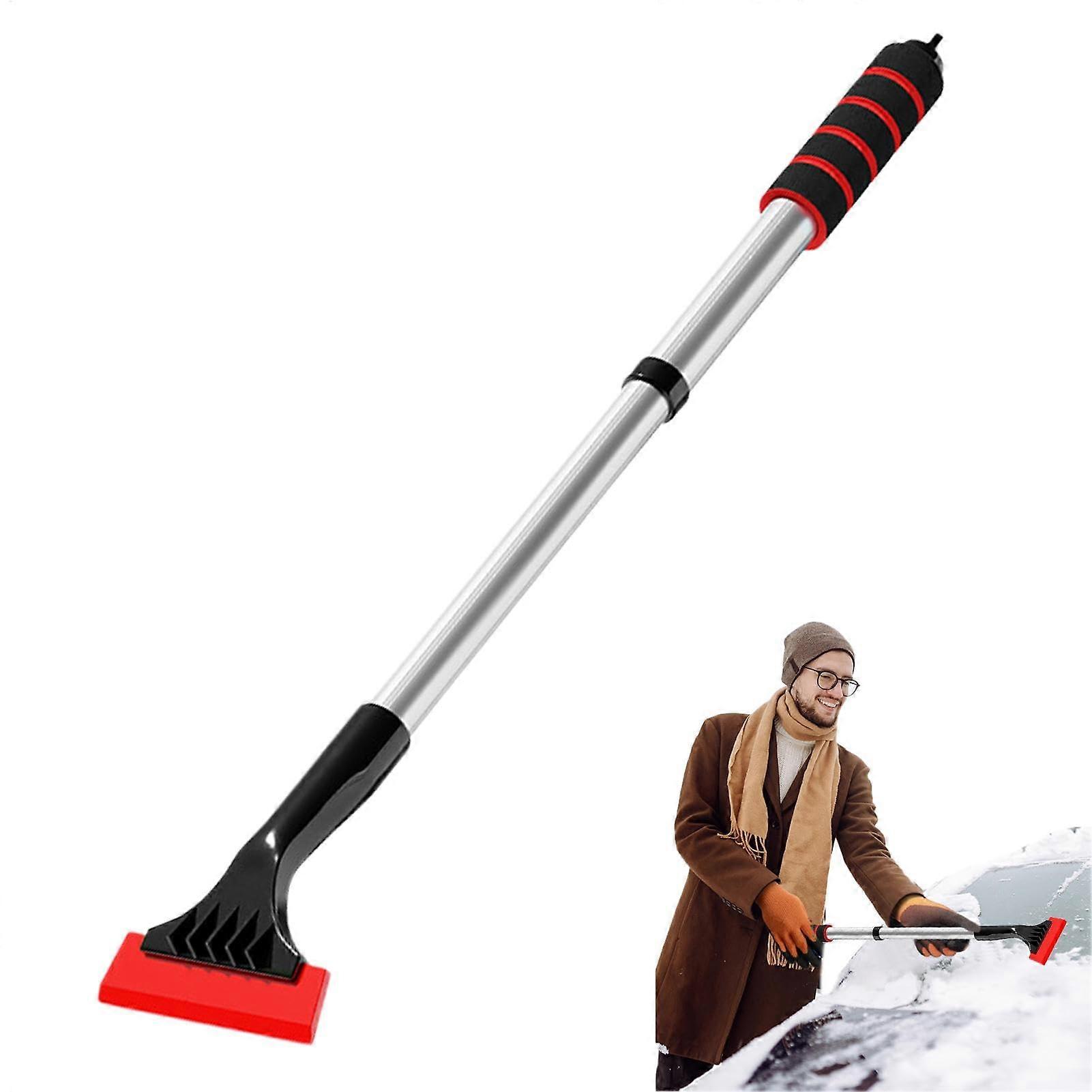 Retractable Ice Scraper for Car - Scratch-Free Windshield Scraper with Comfortable Foam Grip for Cars, Trucks, and SUVs