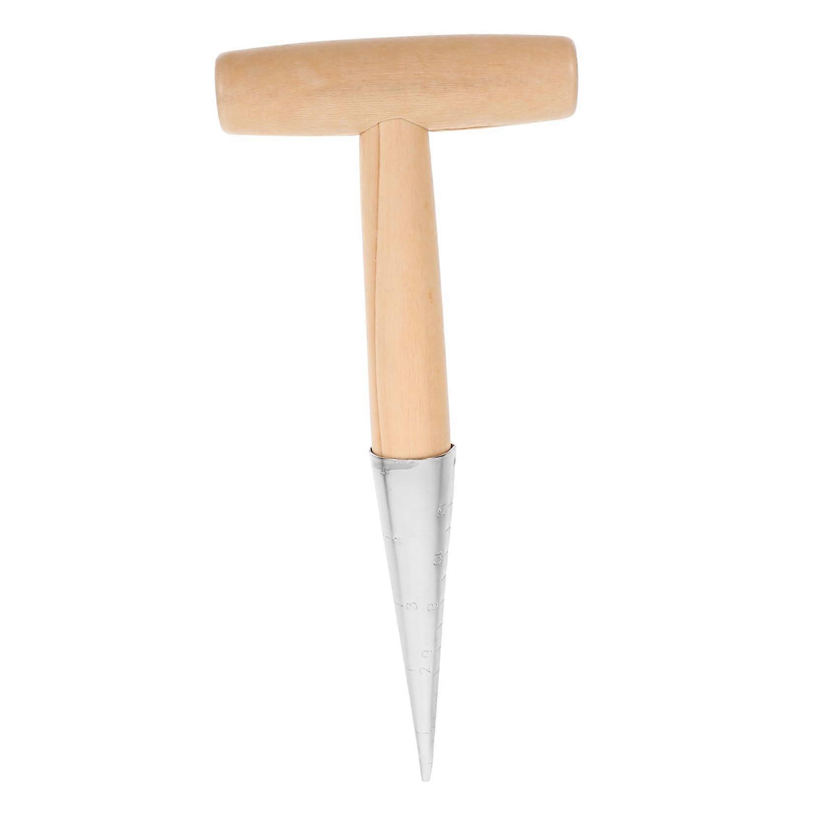 Garden Tool Wooden-Handle Planting Tool Portable Soil-Hole Punch For Precise Transplants And Weeding Hand Planter