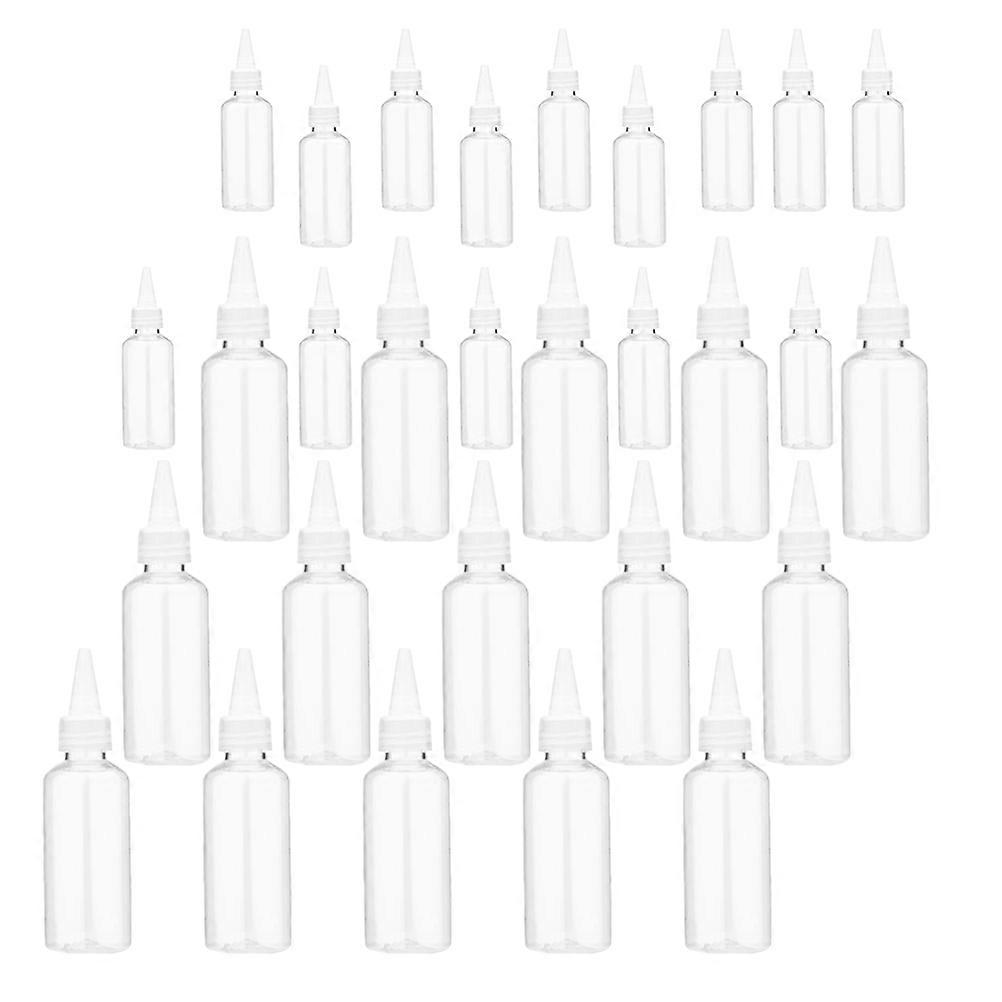 Clear Plastic Squeeze Bottles with Pointed Mouth for Storage Leak Free and Durable 30 Pcs