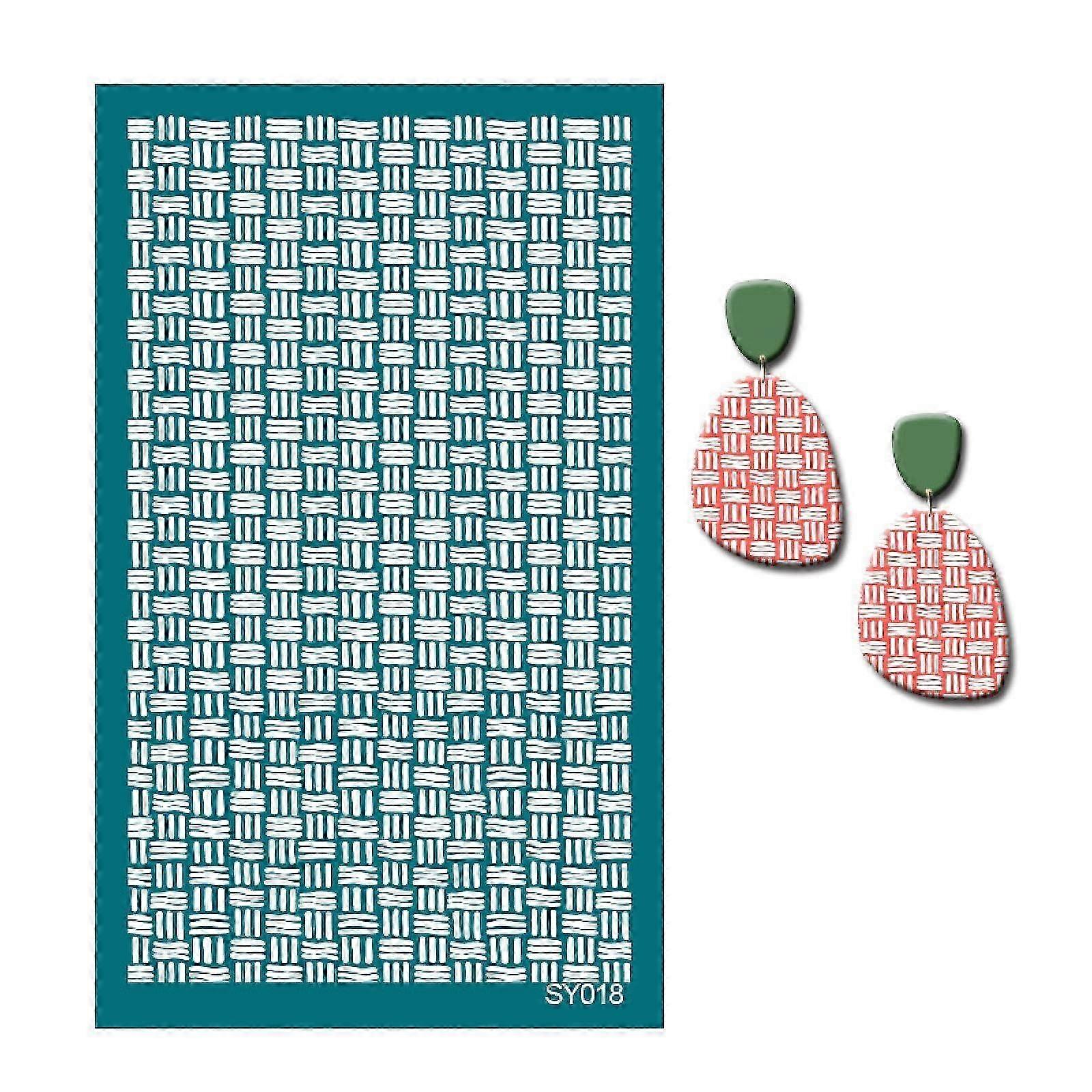 2025 Screen printing set, rabbitflowerspike pattern, stencils for polymer clay, reusable mesh transfer print, jewelry making