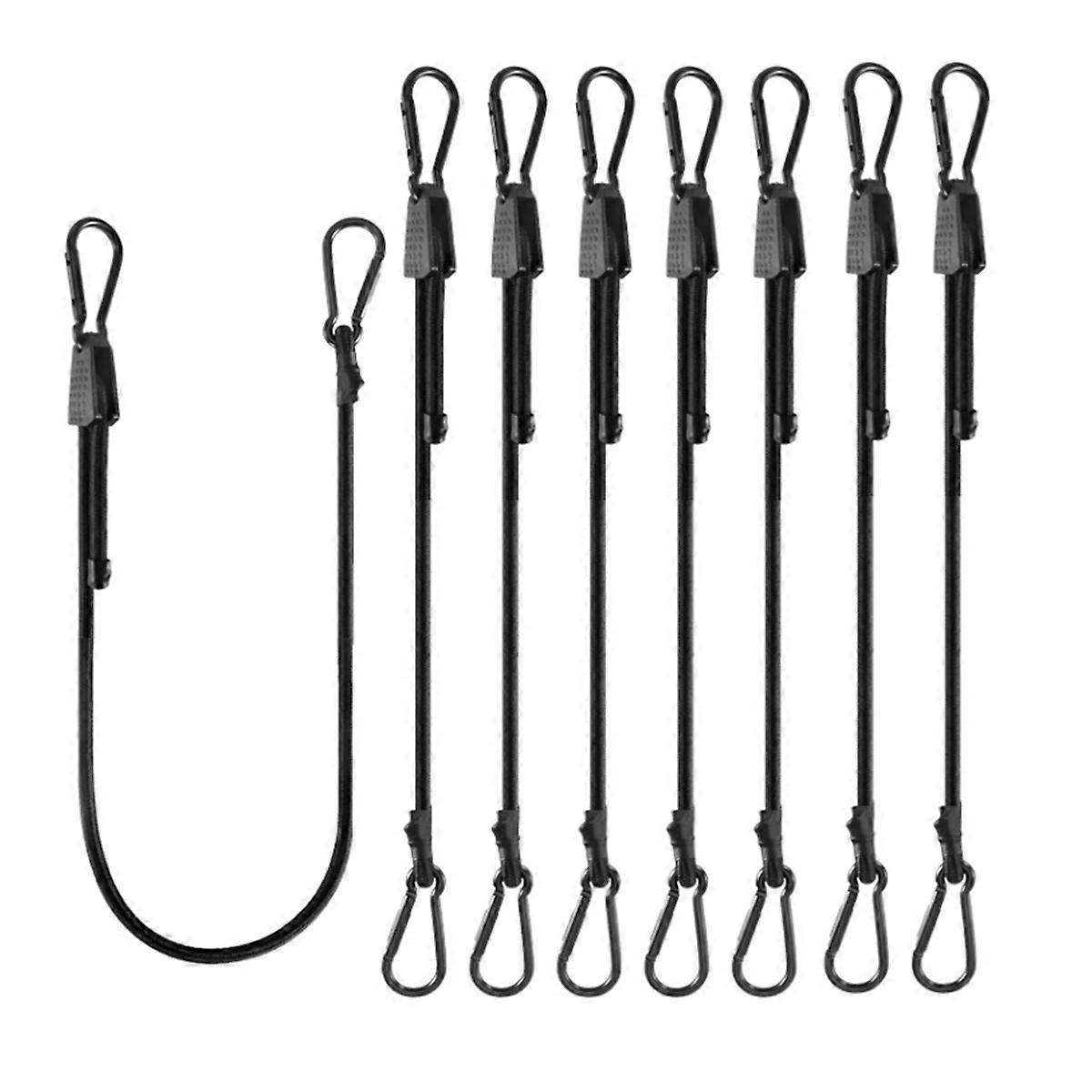 8Pcs 48in Adjustable Carabiner Bungee Cords with Hooks,Adjust From 7in to 48in, for Cargo, Bike, Lu