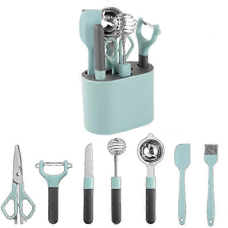 With Storage Holder Scissors Fruit Knife Melon Planer Paving Tools Stainless Steel Peeler Kitchen Gadget Set