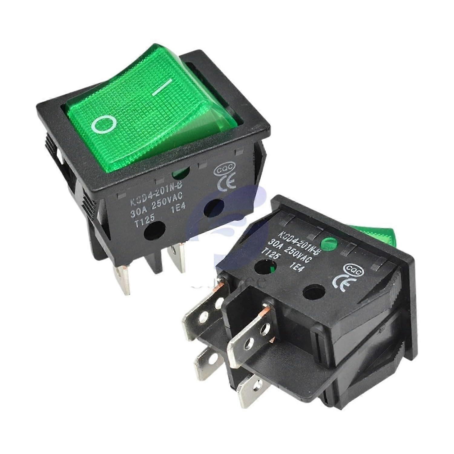 5cs KCD4 Rocker Switch Button ON OFF 2 Position 4 Pins 30A 250V ...