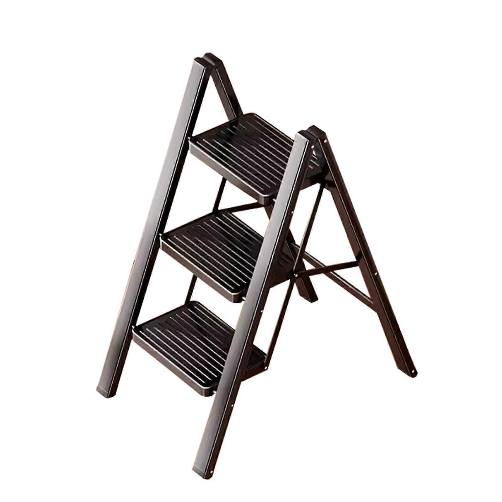 Folding Step Stool, 3-Tier, 150 kg Load Capacity, 3In1 Ladder Stool With Storage Shelf For Home Use