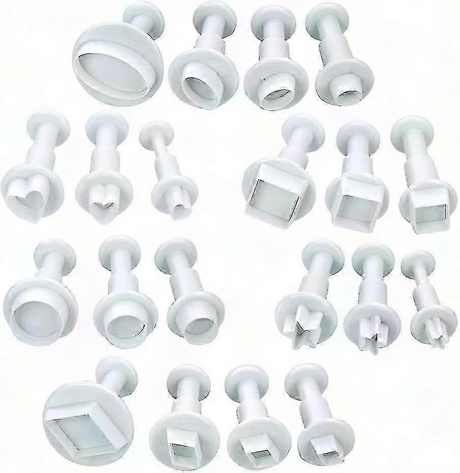 20pcs Mini Fondant Cutters Cookie Cutters Sugarcraft Cake Decorating Tools, Square/round / Heart/oval / Five-pointed Ect