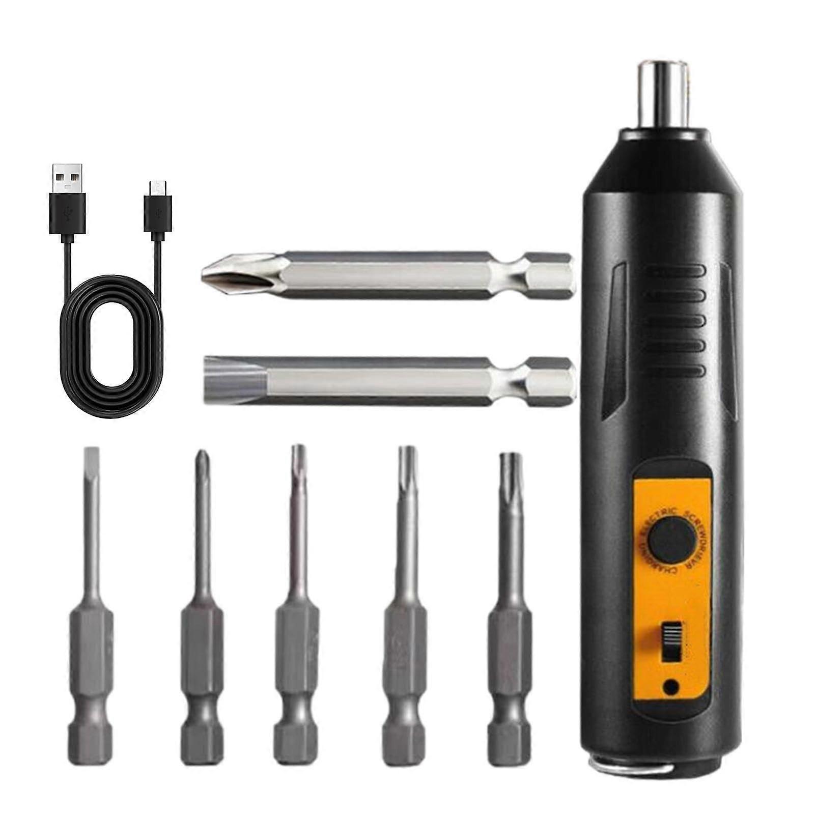 Small Electric Screwdriver with 6 Torque Settings, Portable Cordless Tool Set for Bookcase and Computer Repairs
