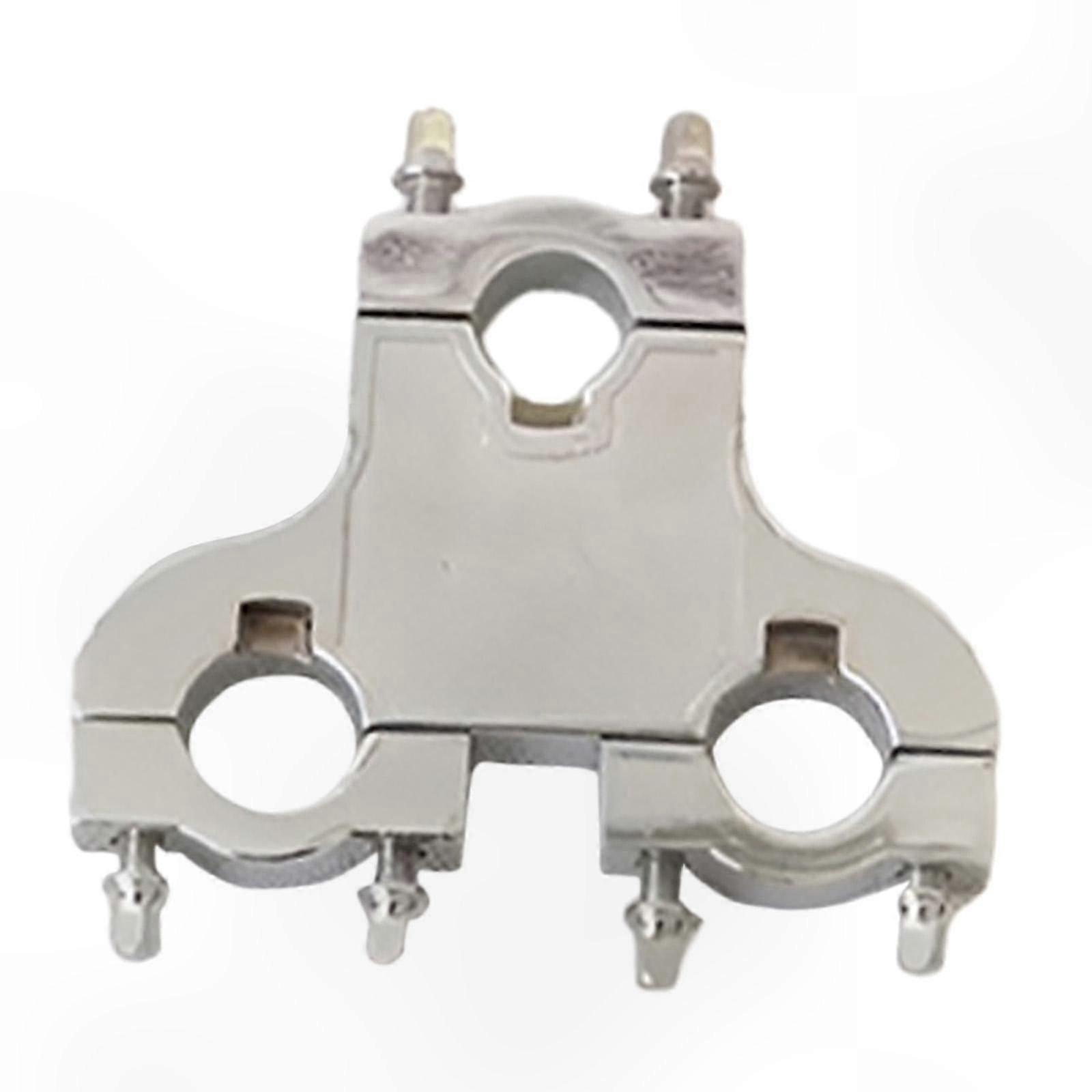 Three Hole Drum Seat Connector, Pipe Clamp for Drum Set, Portable Hardware Clamp Accessory for Drumming, Replacement Drum Clamp Connector