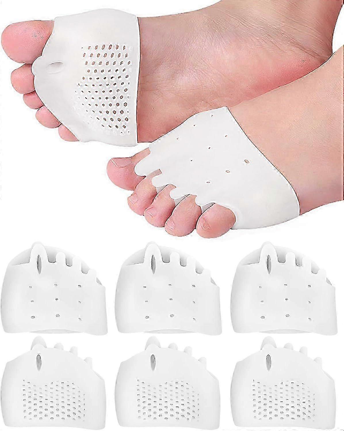Soft Metatarsal Pads & Toe Spacers for Bunion Relief  3-Pair Pack
