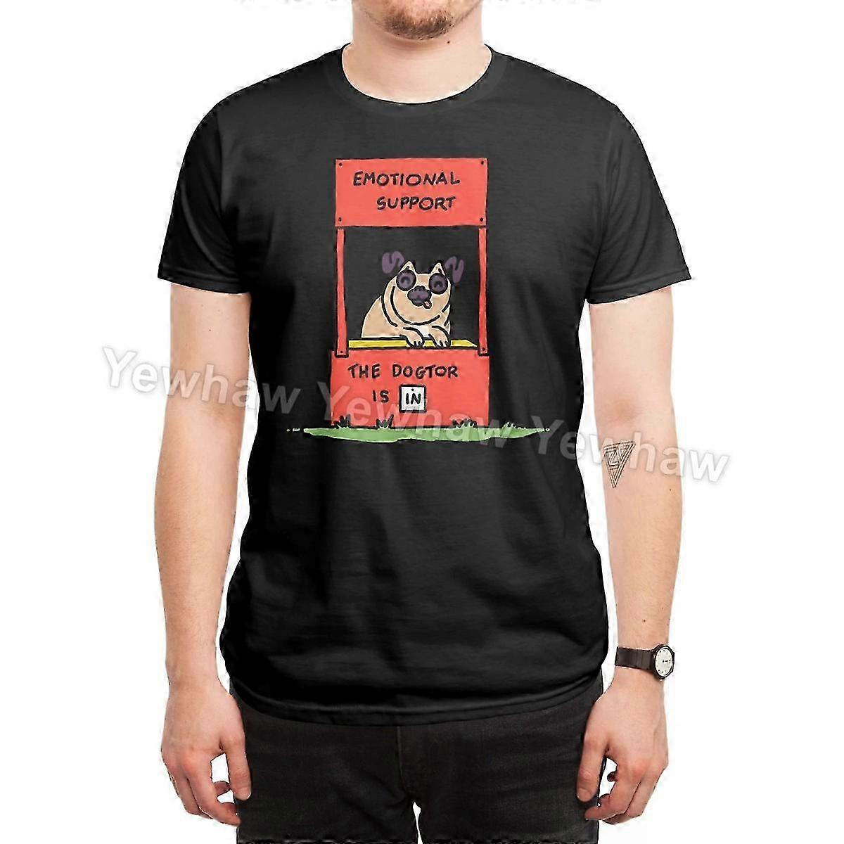 Koszulka wsparcia emocjonalnego śmieszna budka dla psa mops