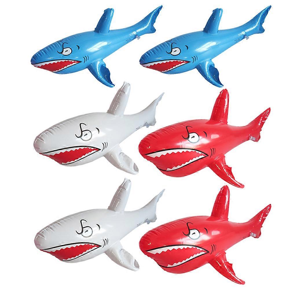 Inflatable Shark Toys for Kids Playing Made of PVC Assorted Color 6 Pieces