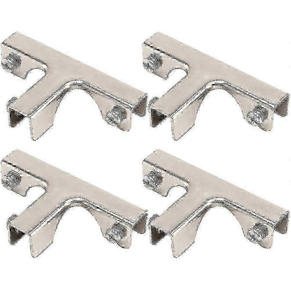 4 pinces en verre en acier en forme de T argenté pour une épaisseur de 8 à 12 mm, connecteurs à 3 voies pour panneaux de verre