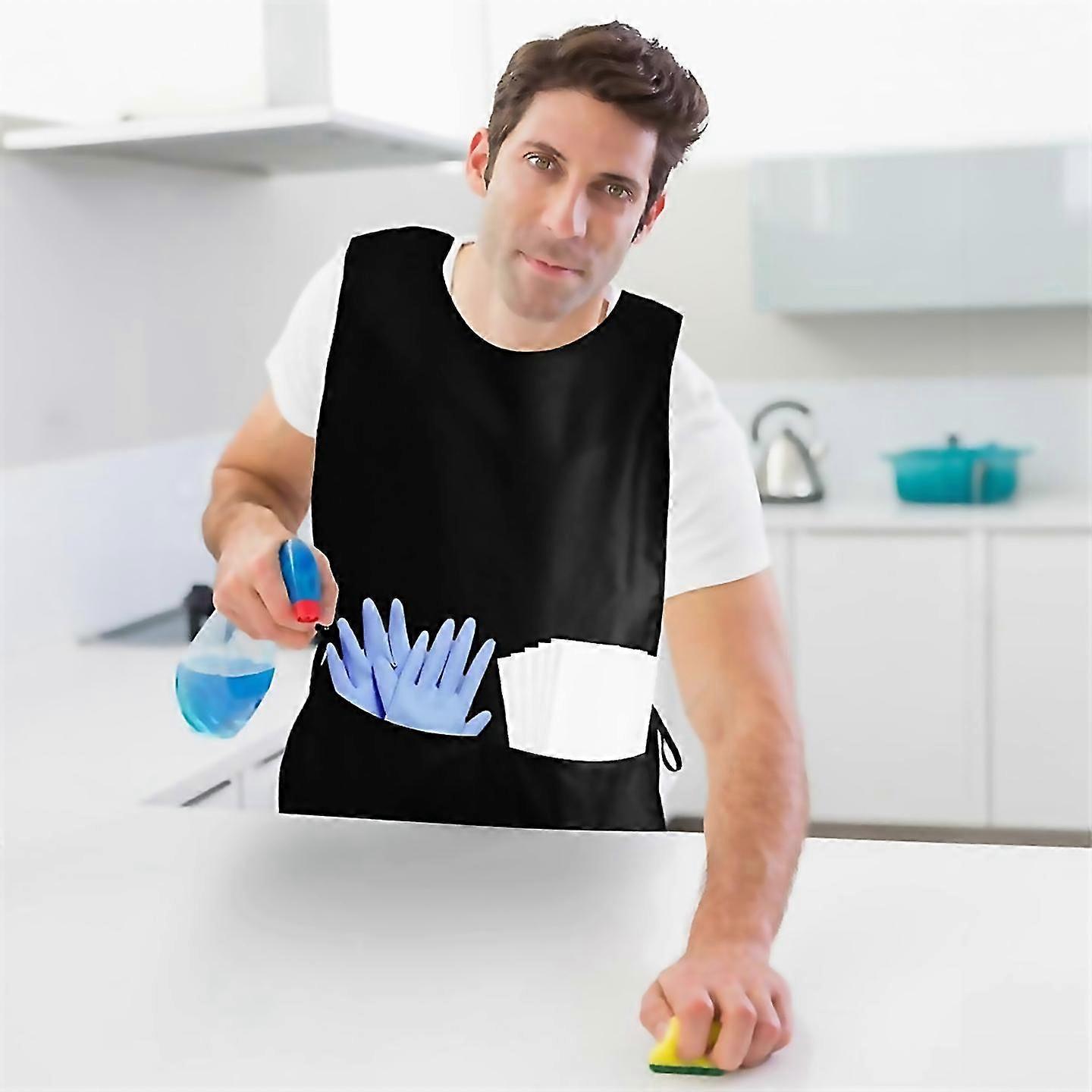 For 4 Pack Cobbler Apron With 2 Pockets Waterproof Art Smock Blue