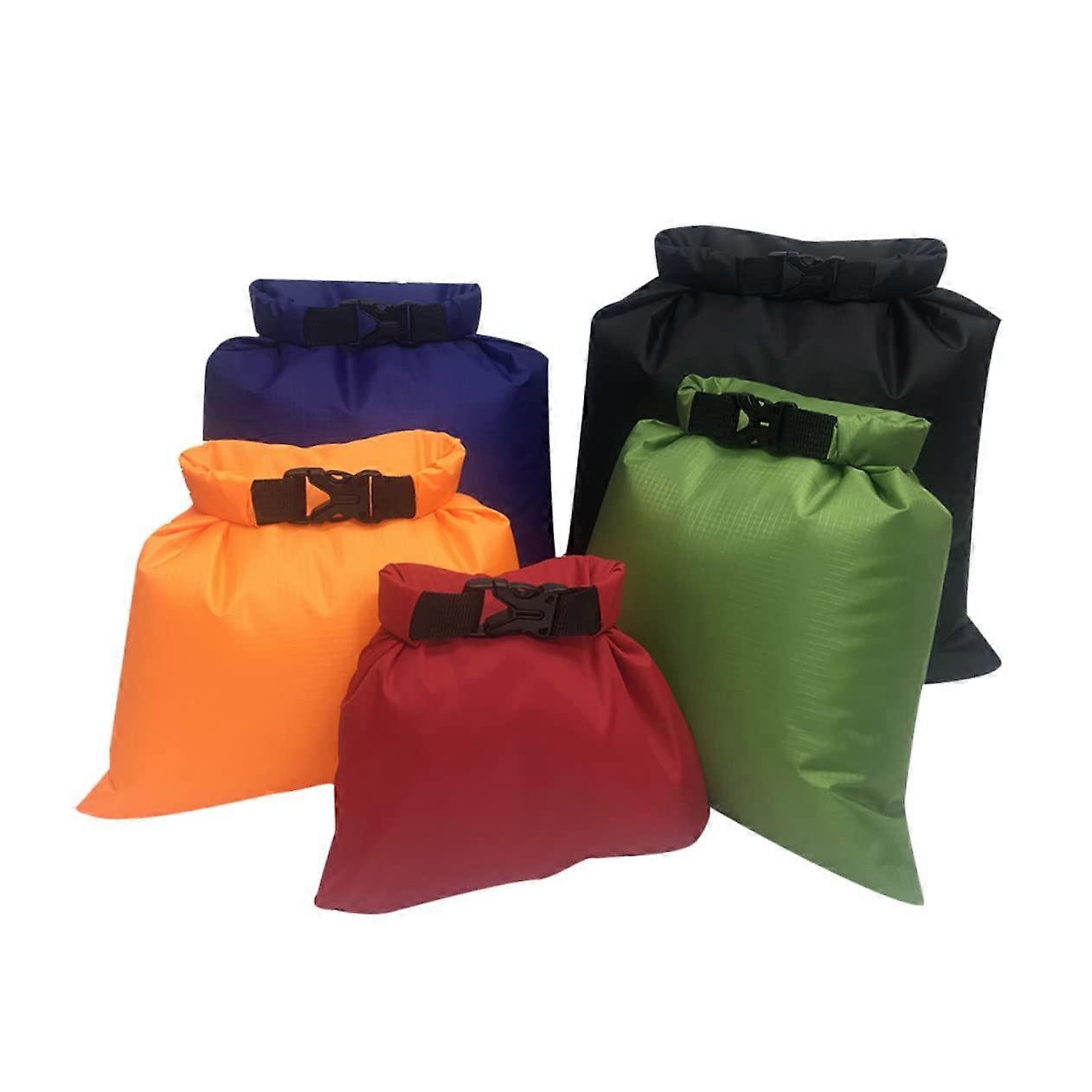 5 PCS Dry Bags - Lightweight Waterproof Kayak Storage Pouch for Camping Boating Rafting Canoeing - Random Colors