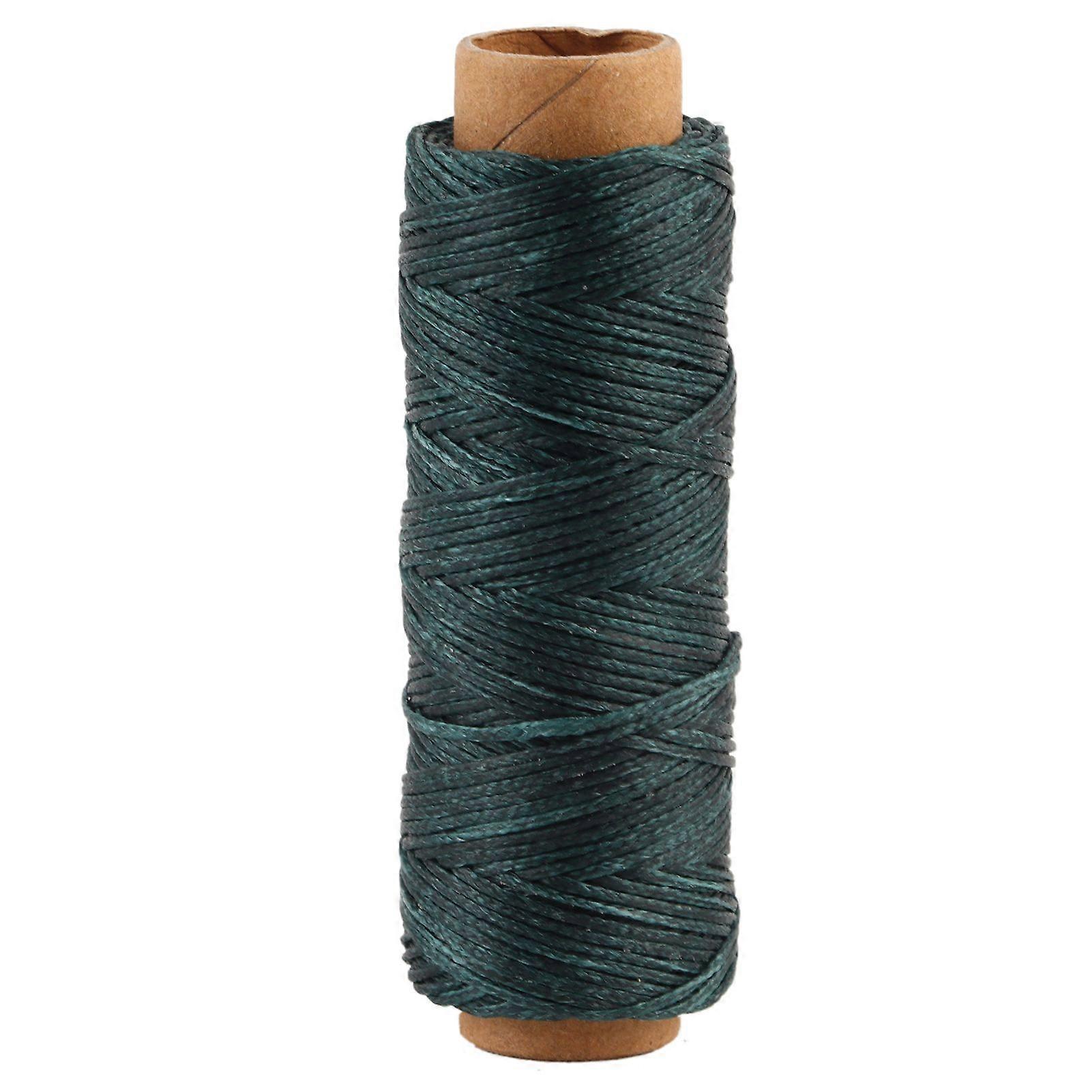 Sewing Wax Line Thread Flat Sewing Thread For Leather Craft(Dark Green)