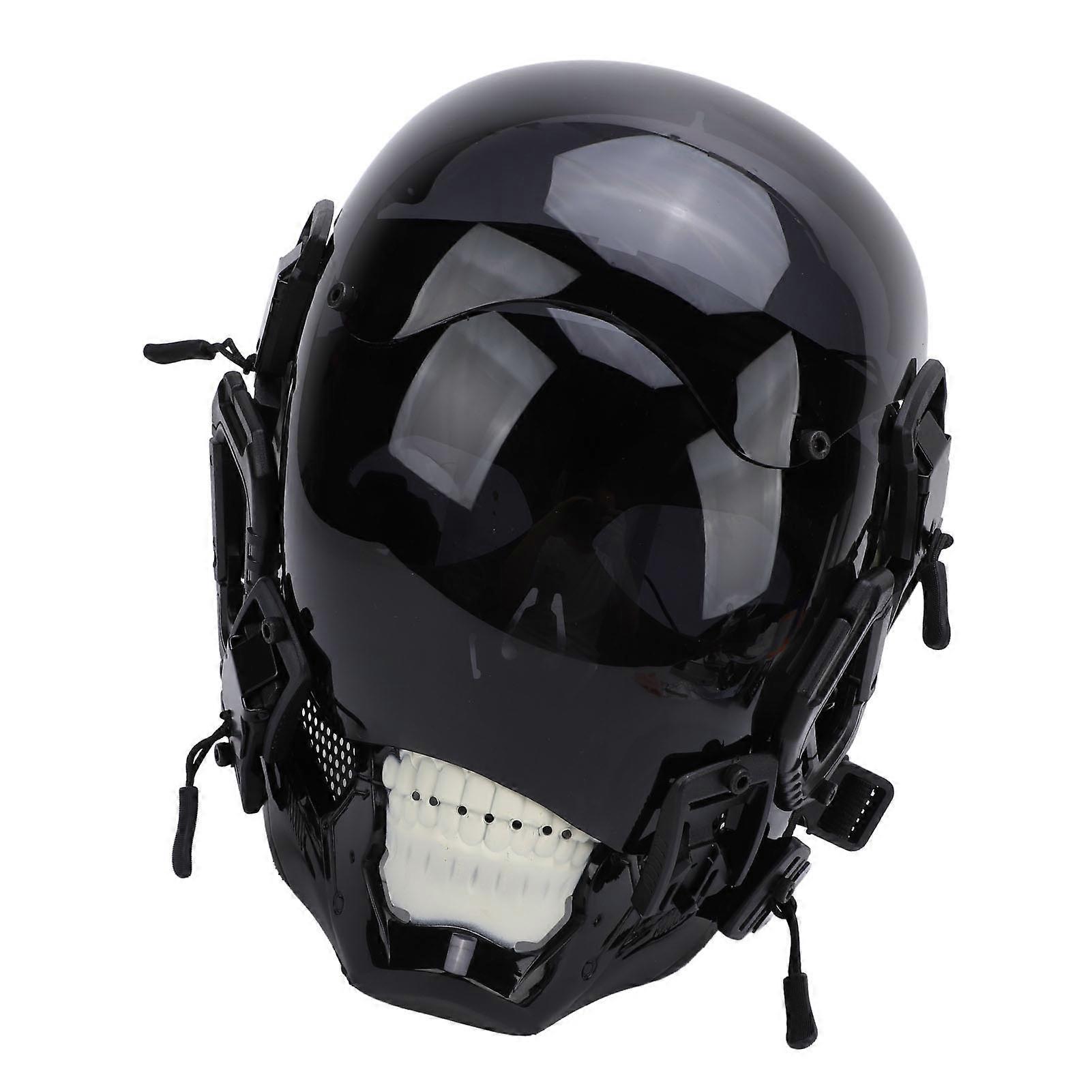 Cyberpunk Skull Helmet with 8 Lighting Modes for Party & Festival