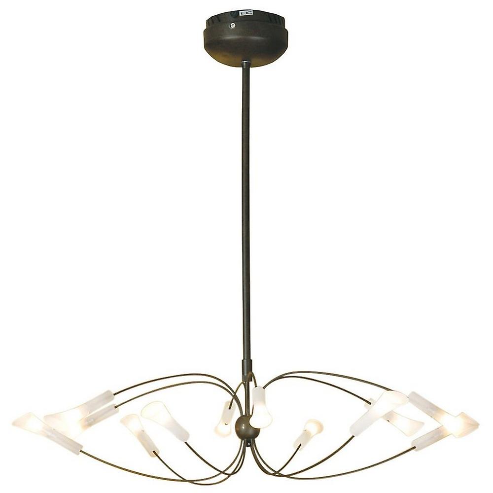 Linea Verdace Flute Multi Arm Pendant Ceiling Light Rust
