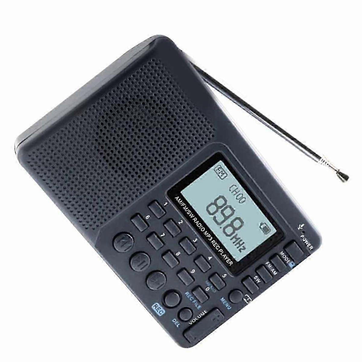 RETEKESS V115 Portable Radio FM/AM/SW Bands, USB Recorder