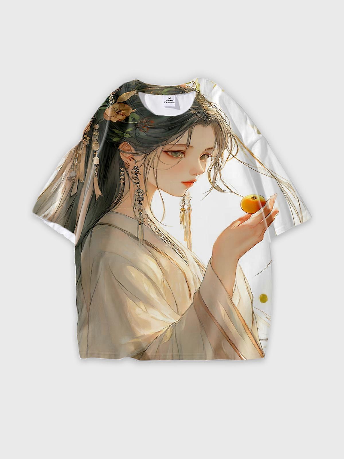 T-Shirt Short Sleeve Round Neck, Summer Casual Loose Graphic Tee, Unisex Pattern V2618