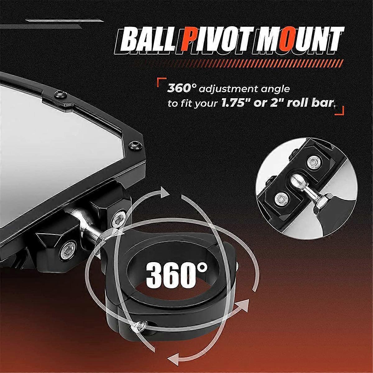 Motorcycle ATV UTV Adjustable Rearview Mirror Lights 1.75 Inch for Can AM X3 RZR S 800 900 1000 