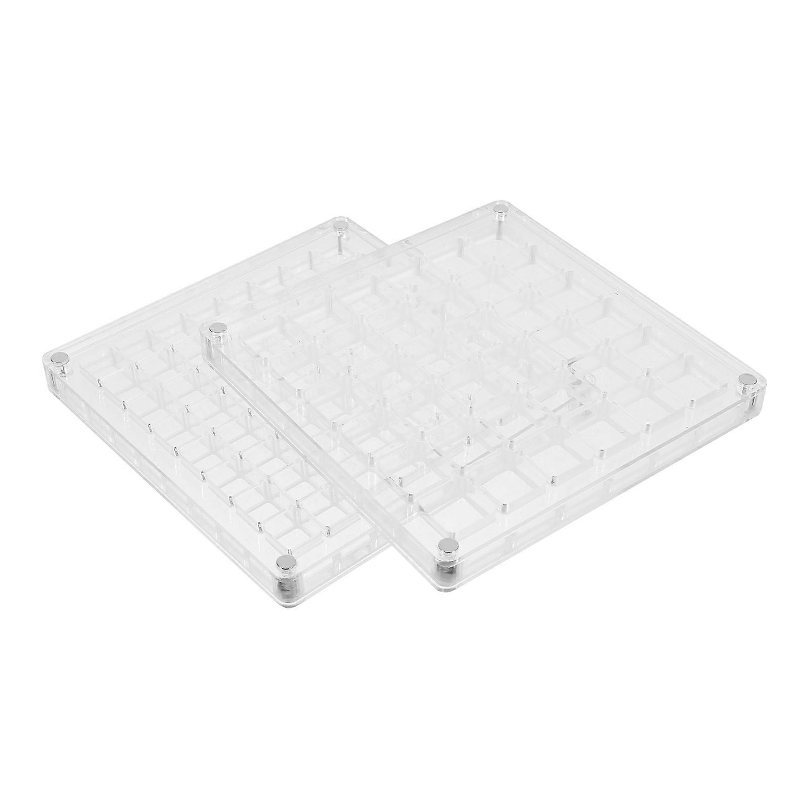 Acrylic Seashell Display Box for Storage 2Pcs Transparent Multi-Grid Trinket Display