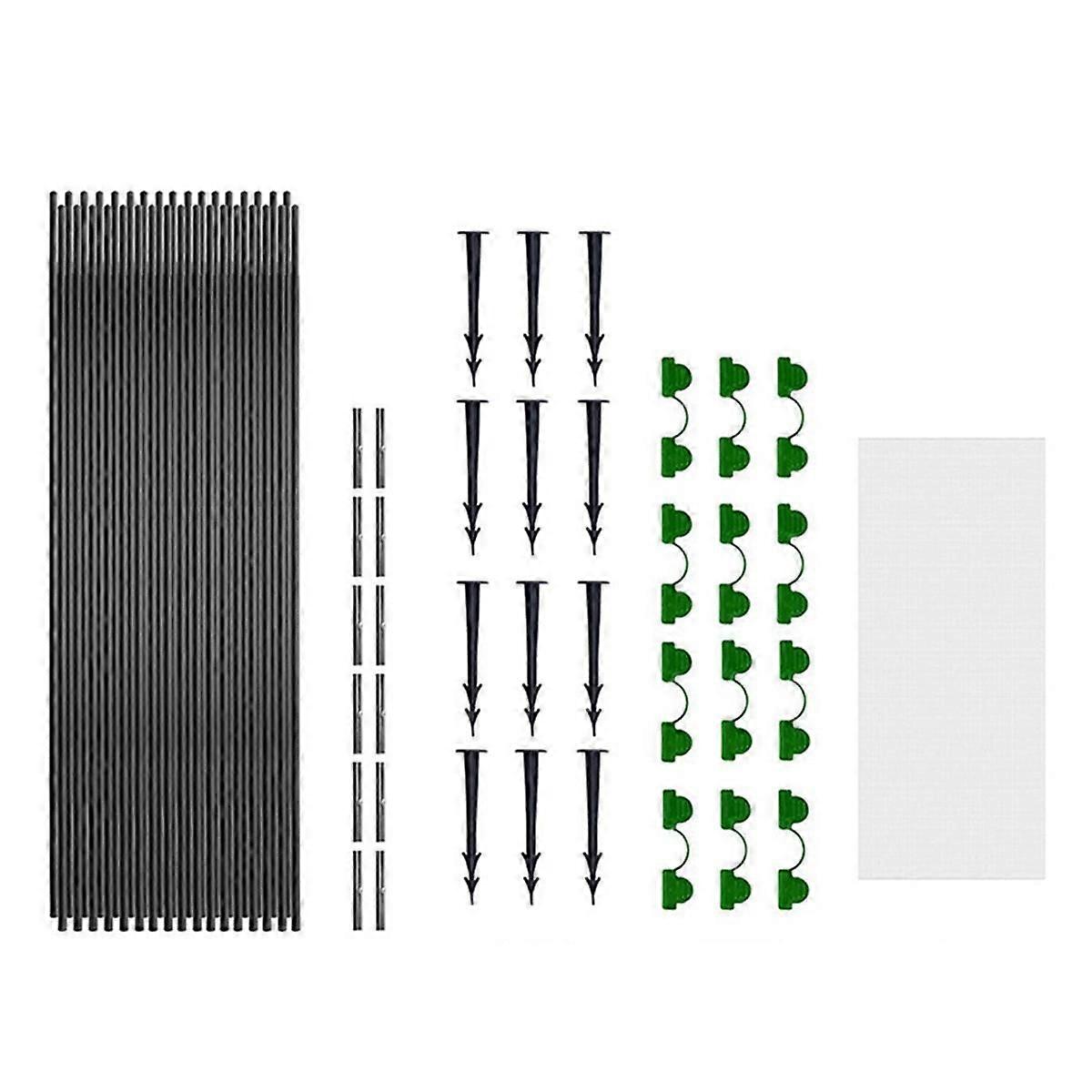 Outdoor Garden Greenhouse Plant Tunnel Support Frame Crop Protection Kit Fiber Rod Insect Net Arch