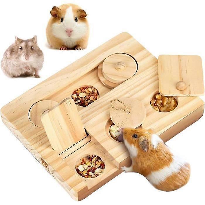 Guinea Pig Toy - Zgeer - 6 In 1 Model - Natural Wood - Interactive - Silent